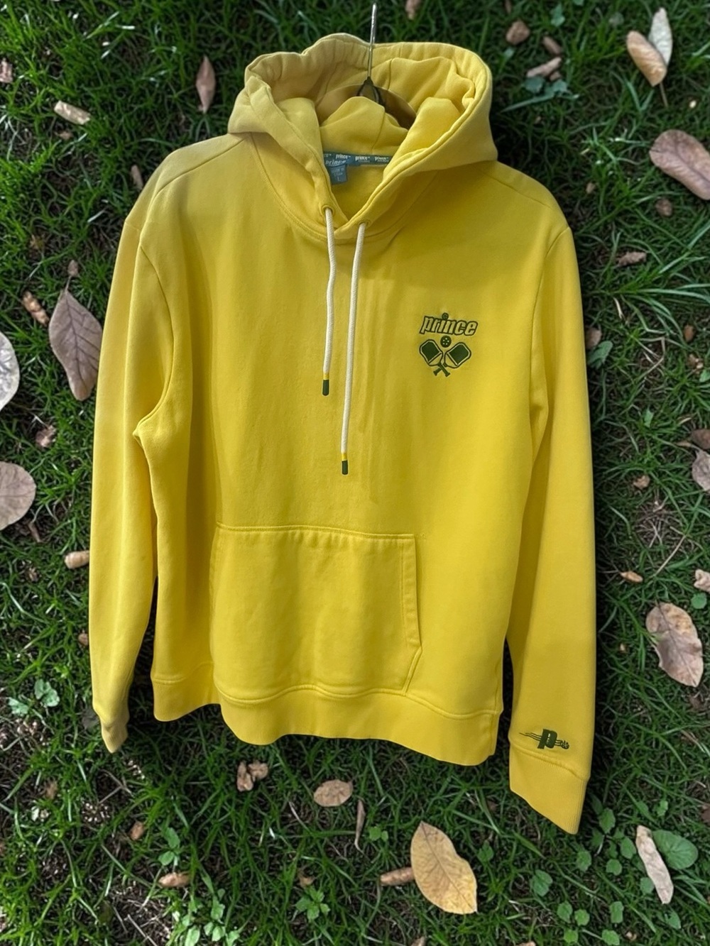 Prince Pickleball Sweatshirt Hoodie.
Yellow. Unisex. Size: Large